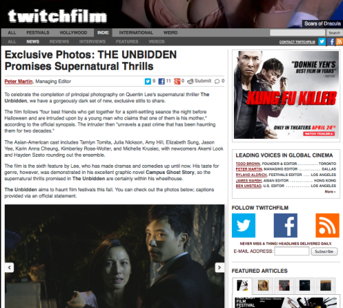 Twitchfilm Released Latest Stills from the Unbidden!